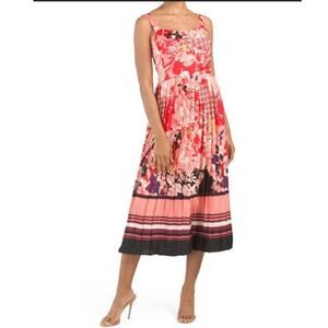 Dalia MacPhee Red Floral Stunning Dress Size Large L